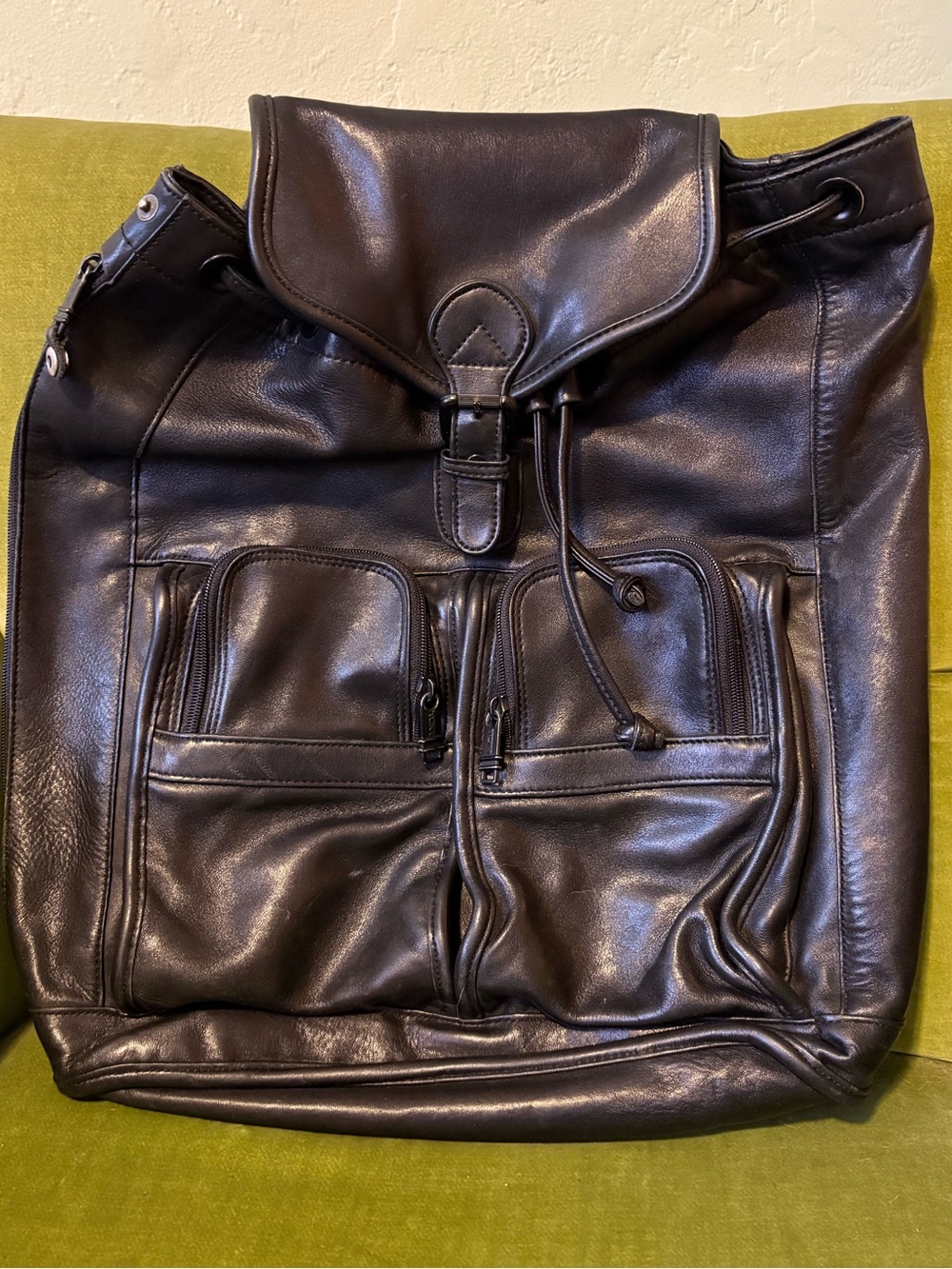 Vintage Black Leather Tumi Backpack-Buttery Soft!